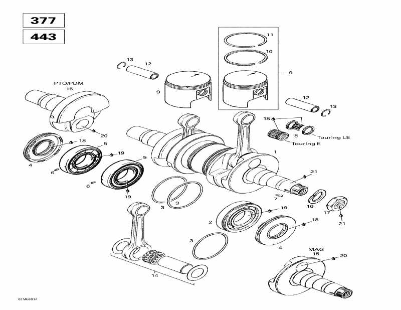  SkiDoo  Touring LE, 1999 - Crankshaft (377, 443)