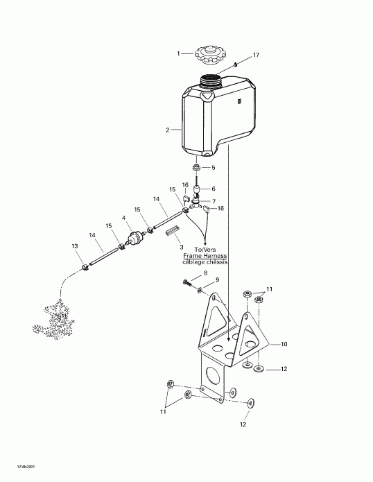  Skidoo  Formula Deluxe 380/500, 2000 - Oil Tank And Support