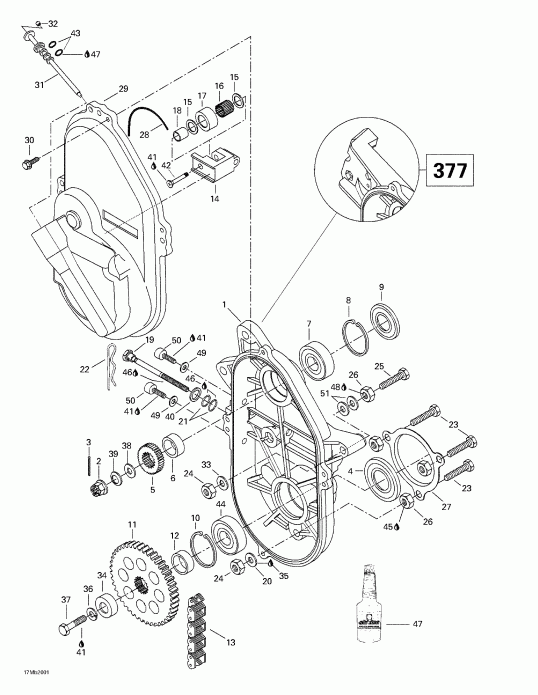  Skidoo  Formula Deluxe 380/500, 2000 - case