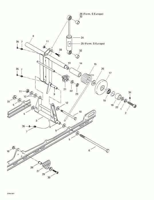  Skidoo  Formula Deluxe 380/500, 2000 - Rear Arm