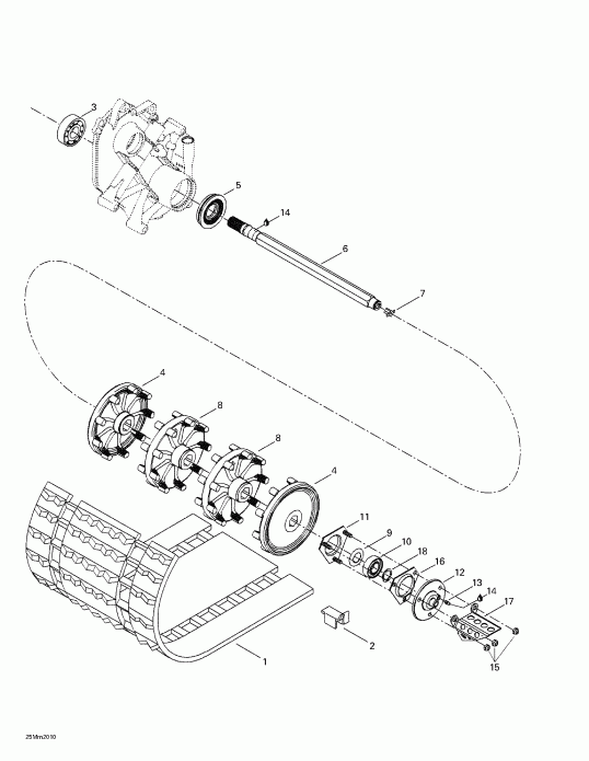  Ski Doo - Drive Axle And Track