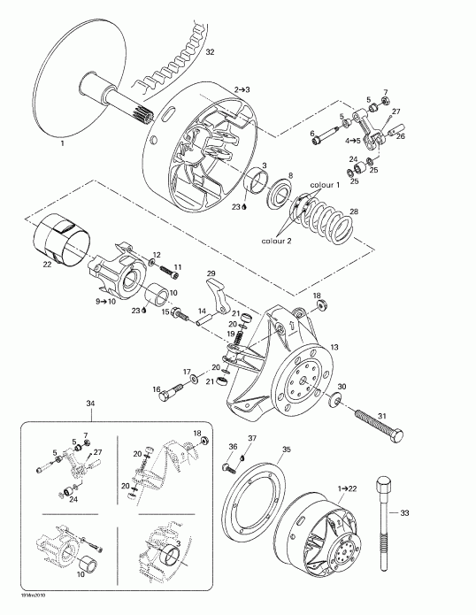 SKIDOO Formula Deluxe 600/700, 2000 - Drive Pulley