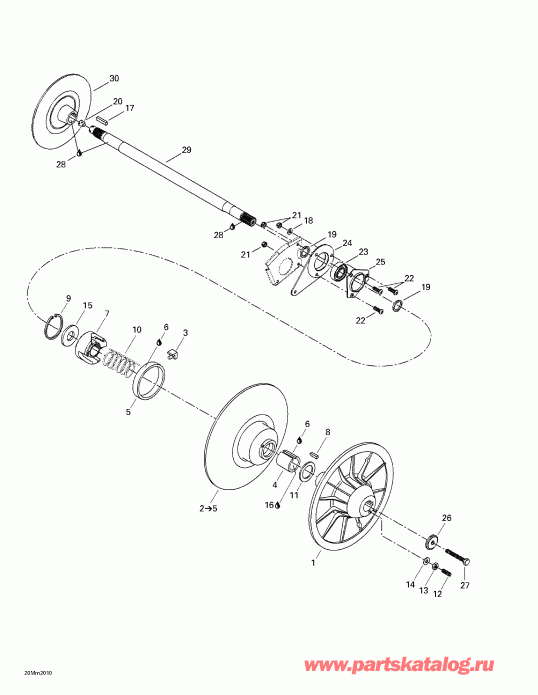 snowmobile Skidoo Formula Deluxe 600/700, 2000  - Driven Pulley