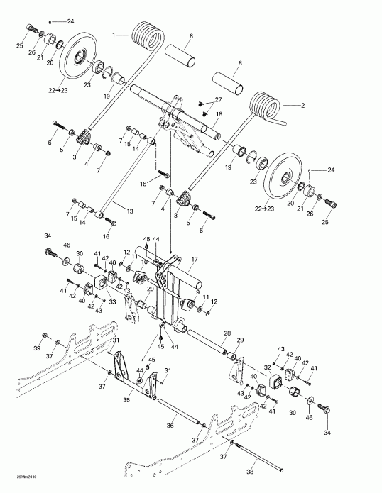 snowmobile  Formula Deluxe 600/700, 2000 - Rear Arm