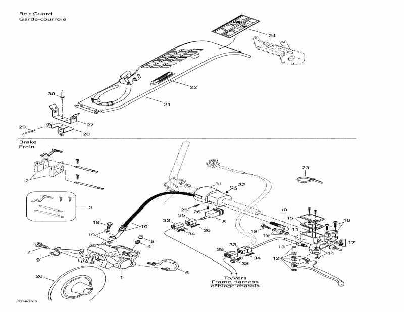 snowmobile Skidoo Formula III 700 R, 2000 - Hydraulic   Belt Guard