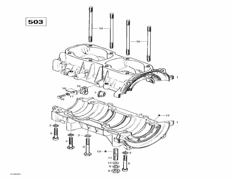 snowmobile Skidoo - Crankcase (503)