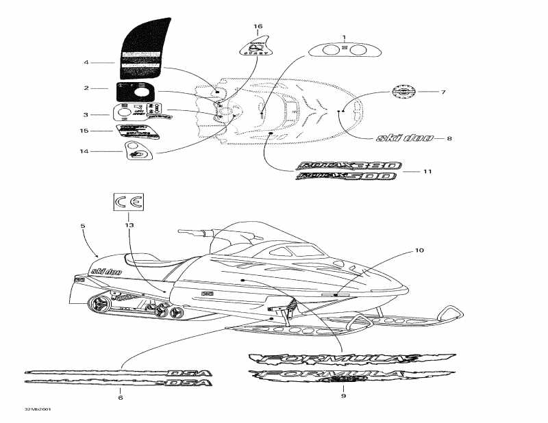 Skidoo Formula S, 2000 - Decals