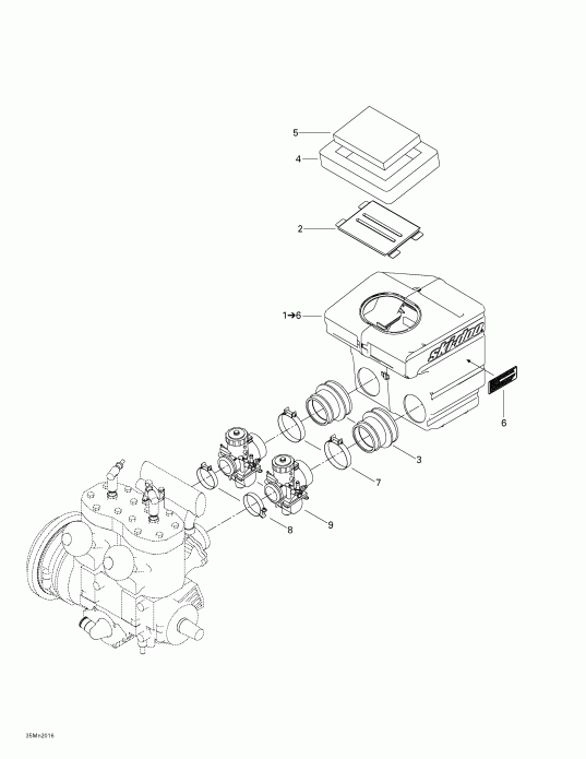 snowmobile ski-doo  Formula Z 600/700, 2000 - Air Intake System