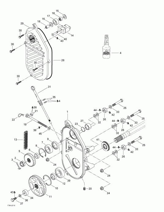 snowmobile ski-doo Formula Z 600/700, 2000  - Chaincase