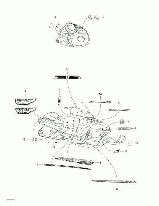 Skidoo Formula Z 600/700, 2000 - Decals