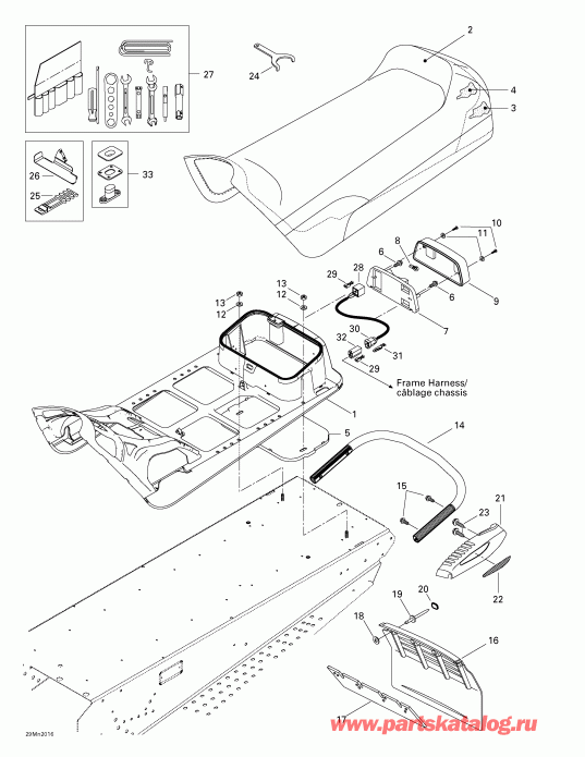 snowmobile BRP SkiDoo Formula Z 600/700, 2000  - Seat And Accessories