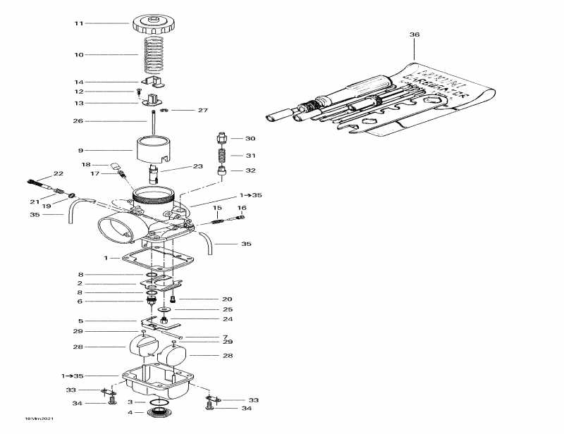 snowmobile SKIDOO Grand Touring 600, 2000 - Carburetors
