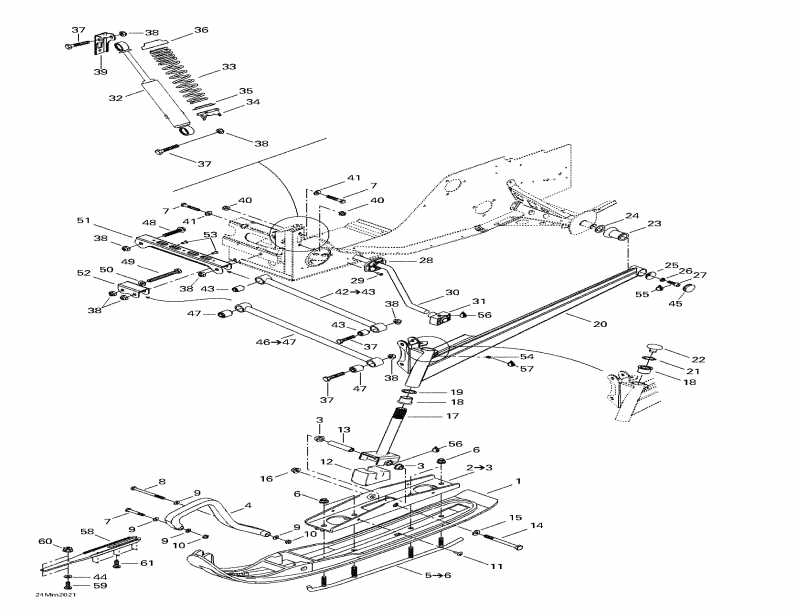 BRP SkiDoo Grand Touring 600, 2000  - Front Suspension And Ski