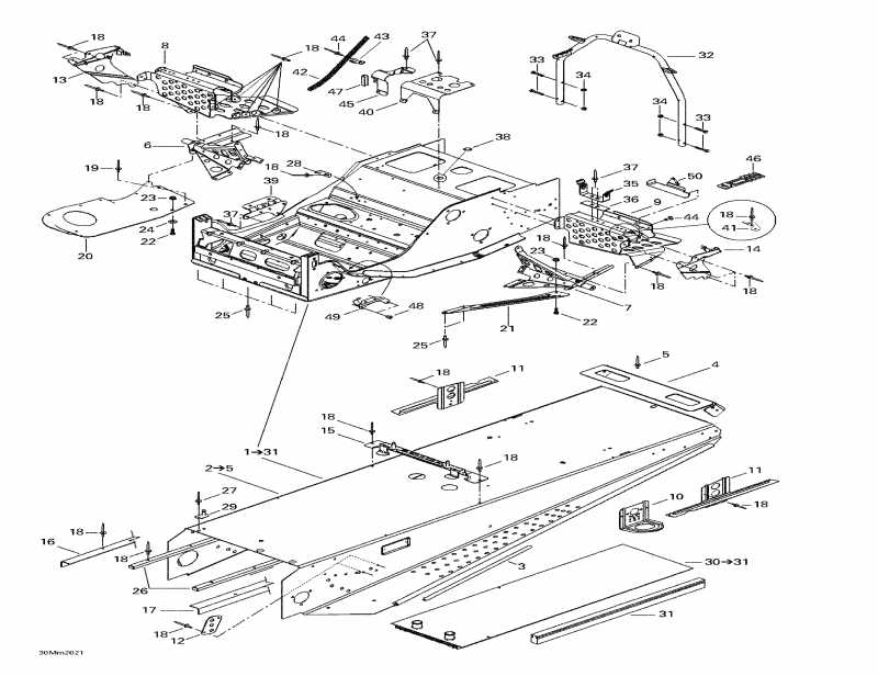  Skidoo Grand Touring 600, 2000 - Frame And Accessories