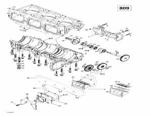 01-  ,  ,   (809) (01- Crankcase, Reed Valve, Water Pump (809))