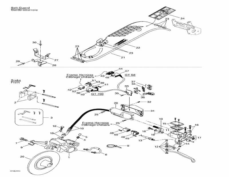 snowmobile  Grand Touring SE, 2000 - Hydraulic Brake And Belt Guard