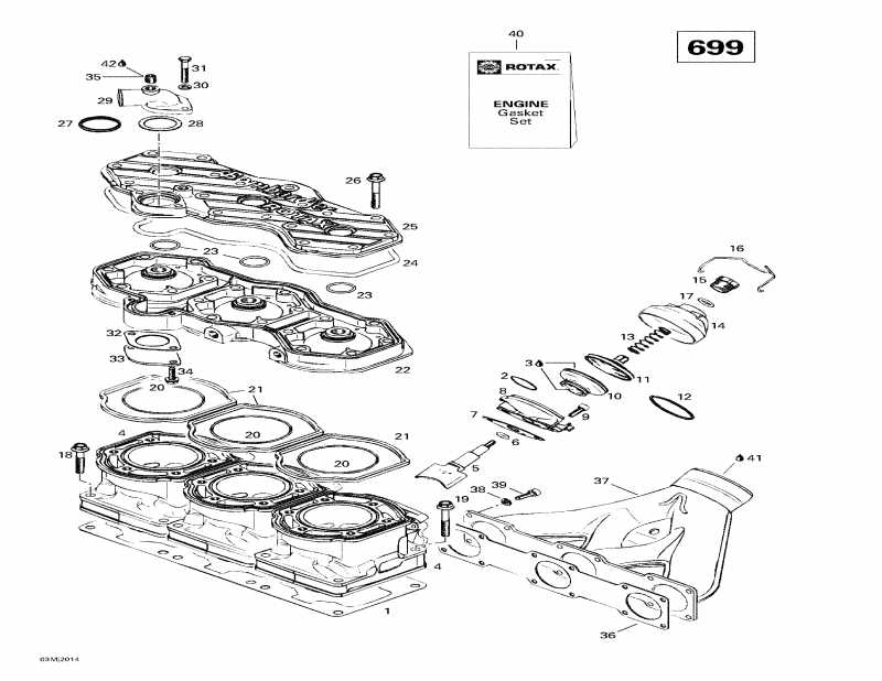 snowmobile   Grand Touring SE Millennium Edition, 2000 - Cylinder, Exhaust Manifold (699)