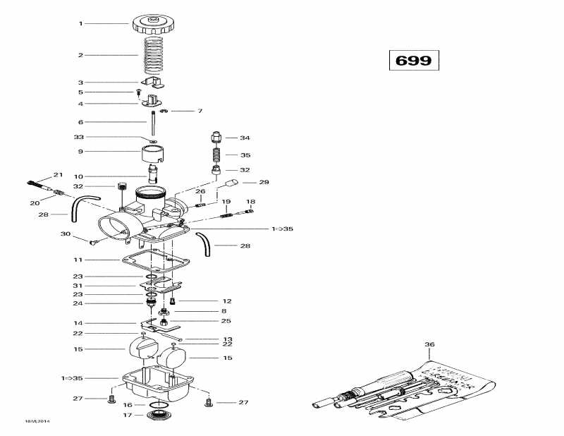 �������� BRP ����������� Grand Touring SE Millennium Edition, 2000 - Carburetors (699)
