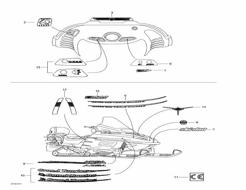 snowmobile Skidoo Grand Touring SE Millennium Edition, 2000 ������ - Decals