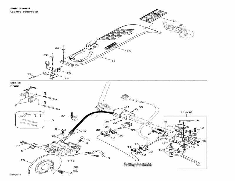 snowmobile BRP SkiDoo  Mach 1 R, 2000 - Hydraulic Brake And Belt Guard