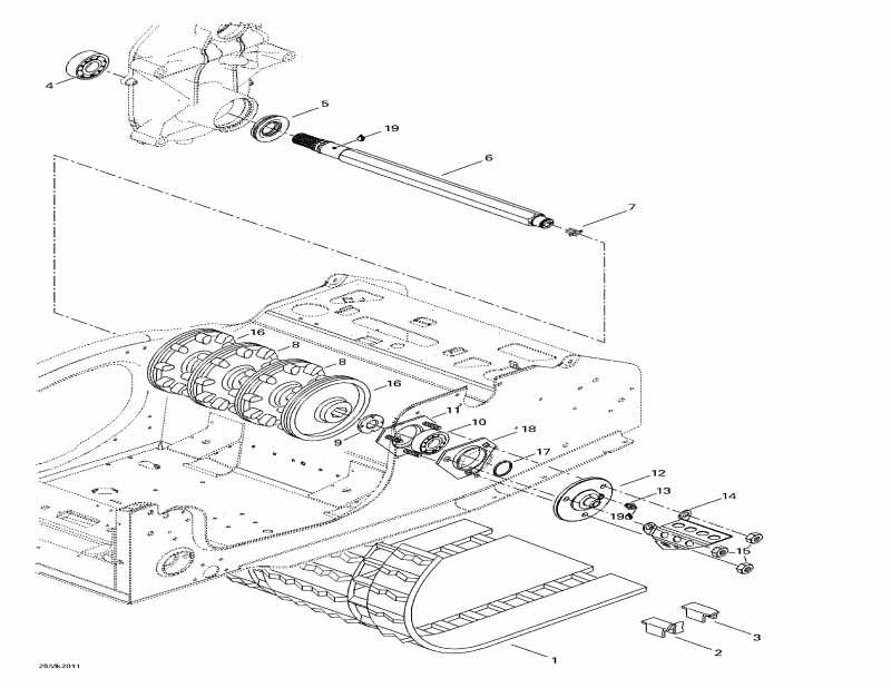 snowmobile ski-doo  Mach Z R, 2000 - Drive Axle And Track