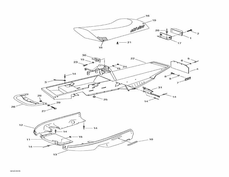 snowmobile SKIDOO Mini Z, 2000  - Frame And Body