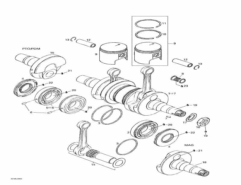  Skidoo MX Z 440, 2000 - Crankshaft And Pistons