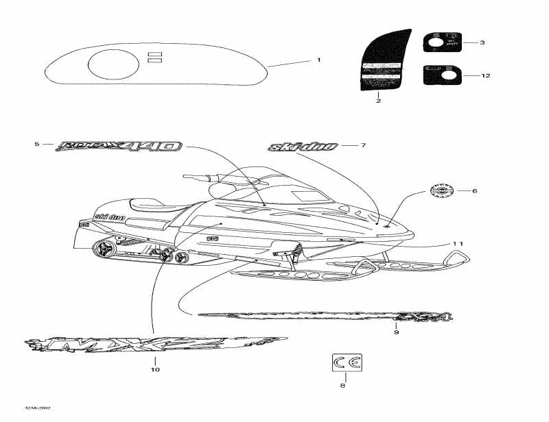 snowmobile Skidoo  MX Z 440, 2000 - Decals