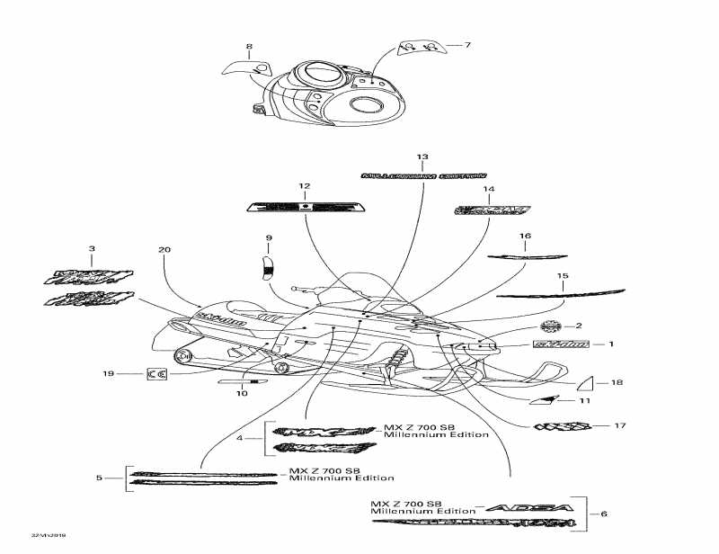 �������� SkiDoo MX Z 500, 2000 ������ - Decals