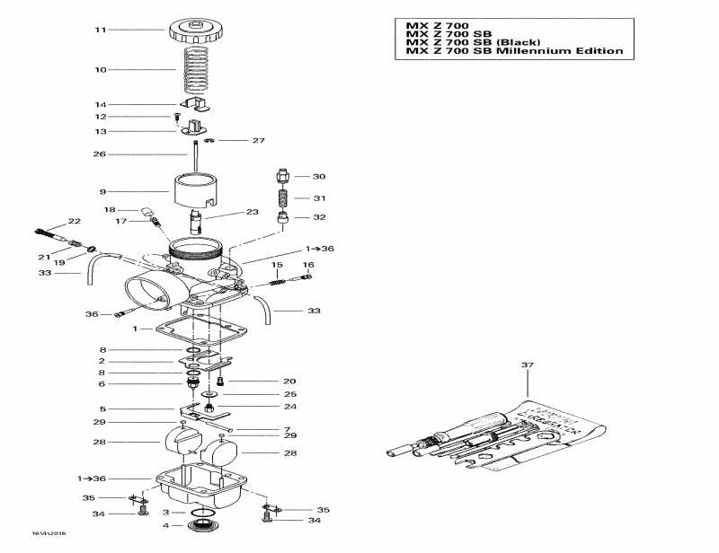  BRP SkiDoo  MX Z 500 SB (black), 2000 - Carburetors 2