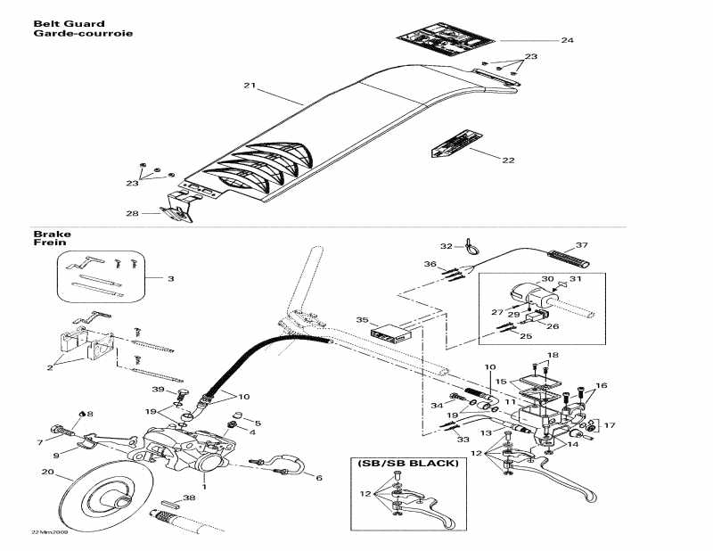 snowmobile   MX Z 600, 2000 - Hydraulic Brake And Belt Guard