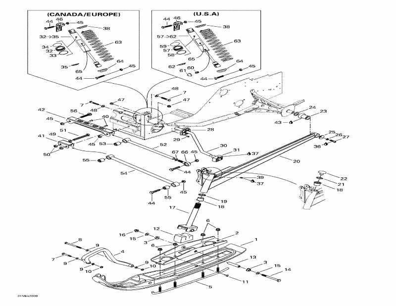 ��������  MX Z 600 SB, 2000 ������ - Front Suspension And Ski