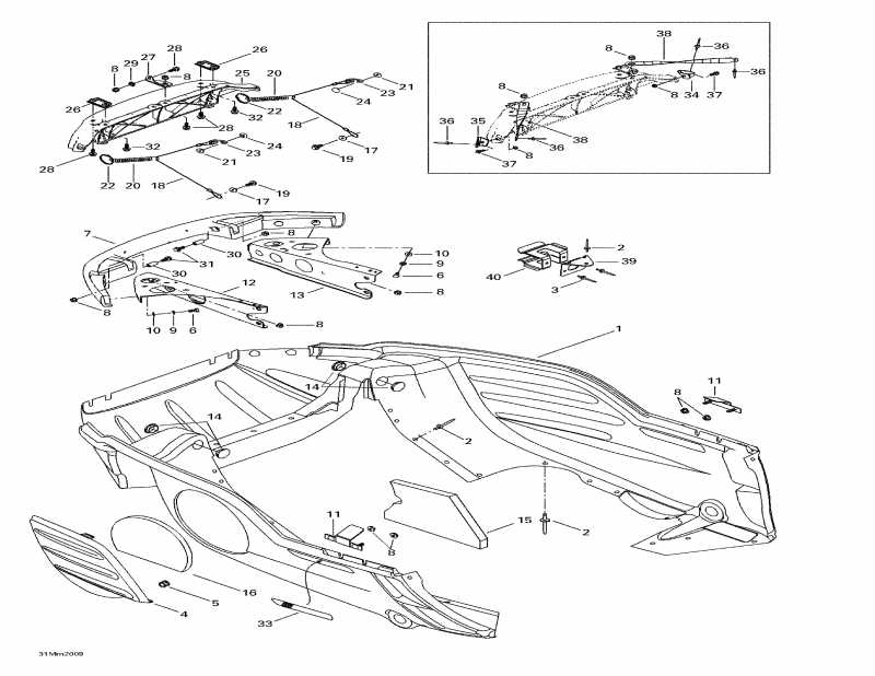 �������� Skidoo ������ MX Z 600 SB, 2000 - Bottom Pan