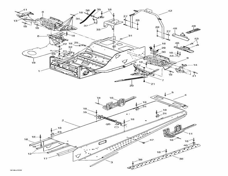  Ski Doo MX Z 600 SB, 2000  - Frame And Accessories