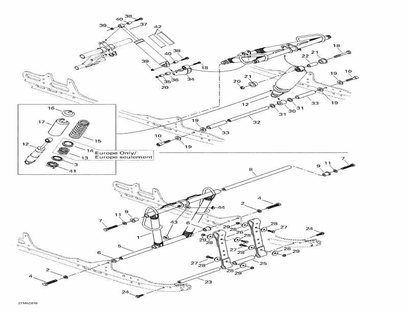 snowmobile Skidoo  MX Z 700, 2000 - Front Arm