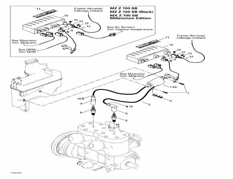 snowmobile Ski-doo MX Z 700 SB Millennium Edition, 2000  - Ignition
