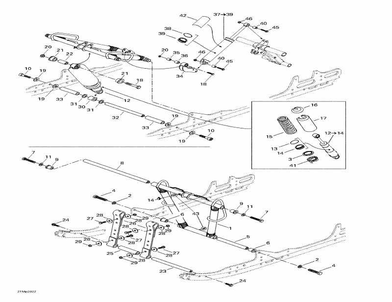 snowmobile Skidoo MX Z 800, 2000 - Front Arm