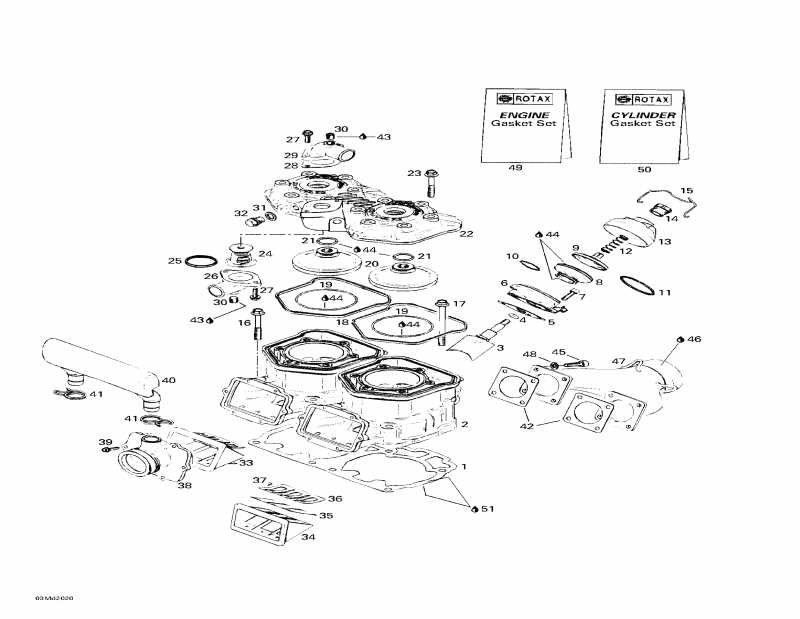  Ski Doo MX Z X 440 LC, 2000  - Cylinder, Exhaust Manifold