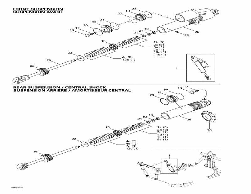 snowmobile Skidoo  MX Z X 440 LC, 2000 - Front Take Apart Shocks