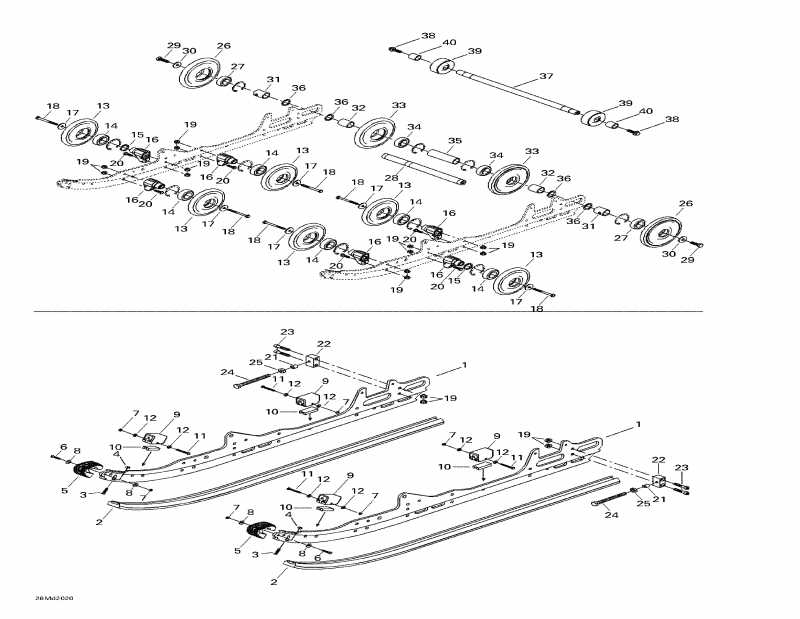 snowmobile ski-doo MX Z X 440 LC, 2000  - Rear Suspension