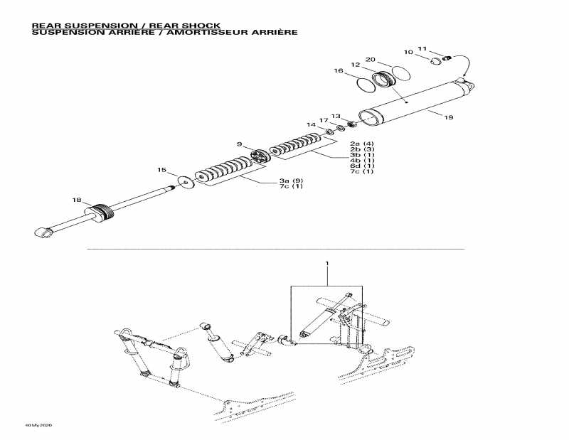  BRP MX Z X 440 LC, 2000  - Rear Take Apart Shocks 2