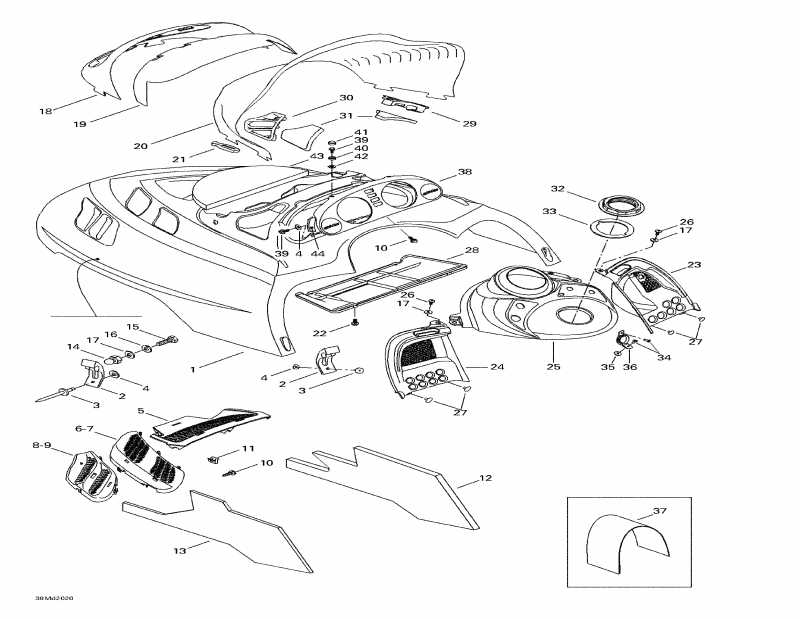 snowmobile Skidoo - Cab, Console