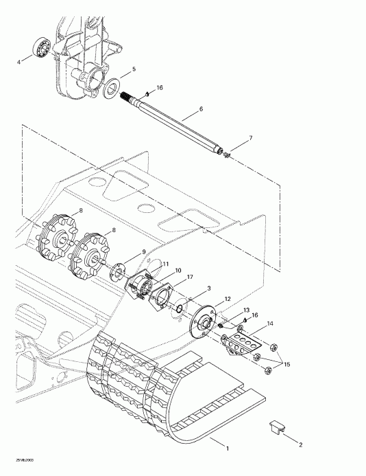 snowmobile SkiDoo Skandic 380/500, 2000  - Drive Axle  Track