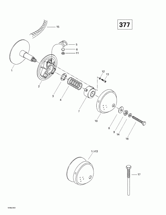  SKIDOO  Skandic 380/500, 2000 - Drive Pulley (377)