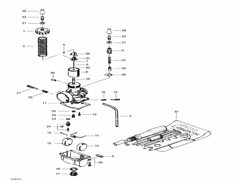 snowmobile SkiDoo Skandic Super Wide Track, 2000  - Carburetors