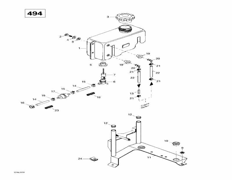  Ski Doo Skandic Super Wide Track, 2000  - Oil Tank And Support (494)