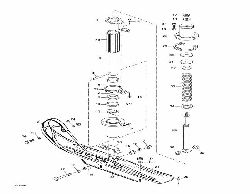 BRP SkiDoo Skandic Super Wide Track, 2000 - Front Suspension And Ski