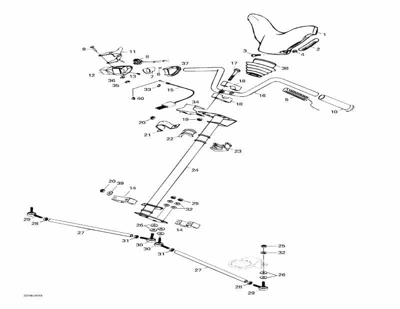 snowmobile   Skandic Wide Track, 2000 - Steering System