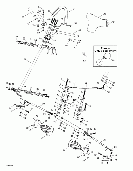 snowmobile BRP Summit 600/SB, 2000 - Steering System