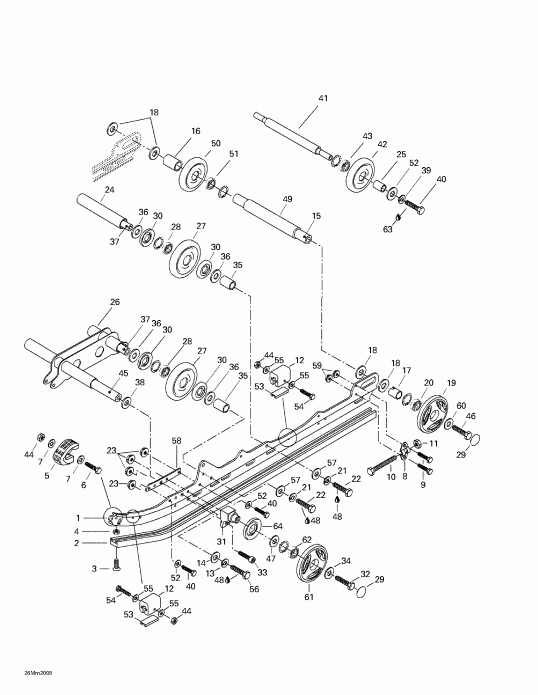 snowmobile Skidoo Summit 600/SB, 2000  - Rear Suspension